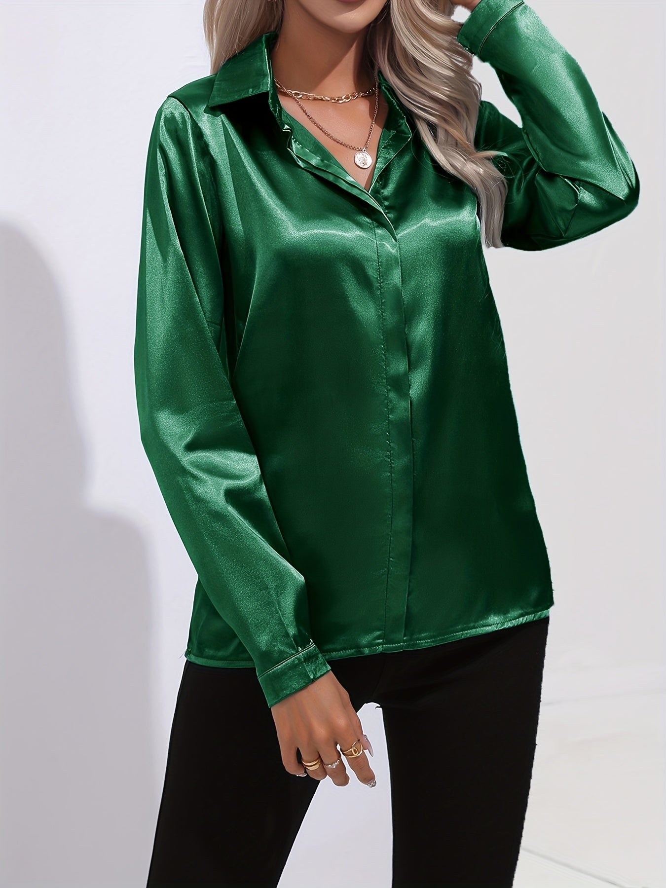 Pamela® | Chic Autumn Elegant Satin Blouse For Women