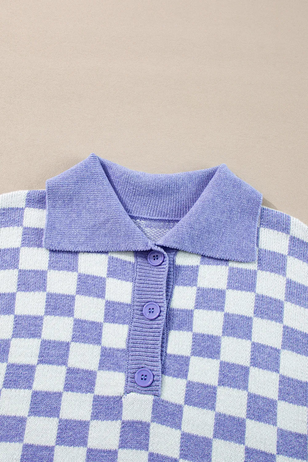 Johanna | Oversized long sleeve sweater with check collar
