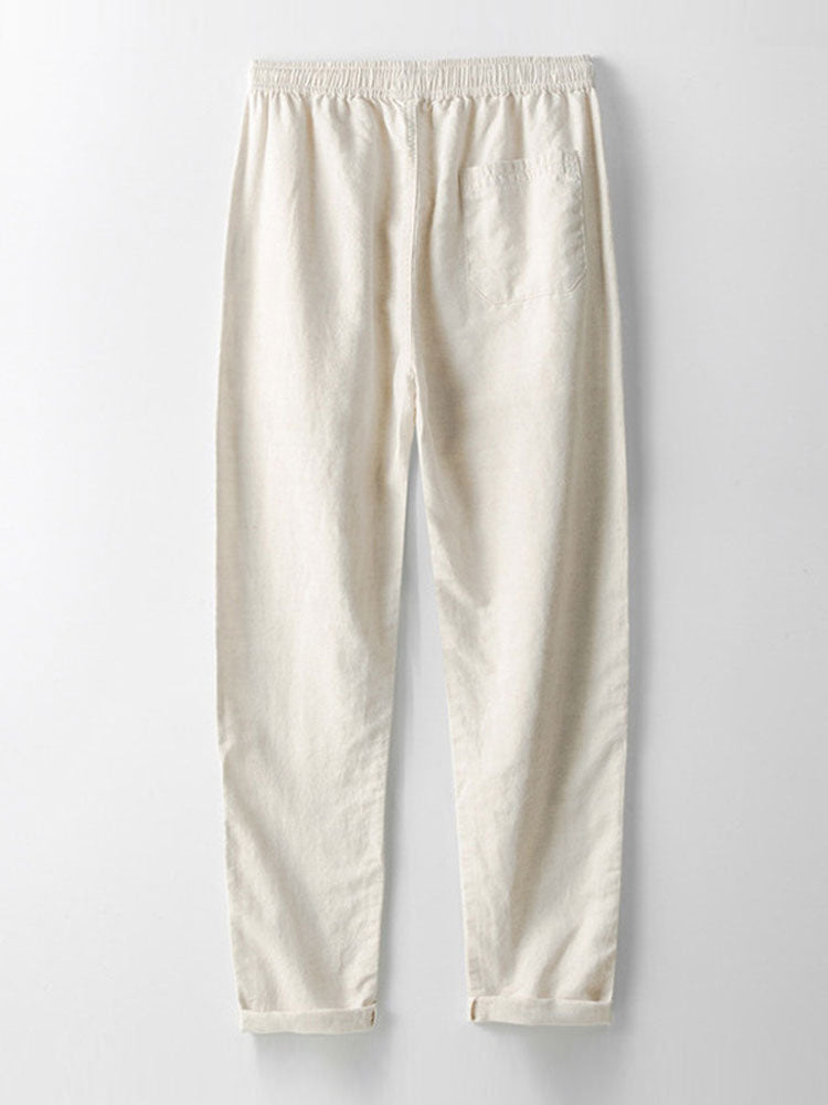 Katrina® | Shirt With Vertical Collar In Linen Look And Linen Trousers With Straight Legs.