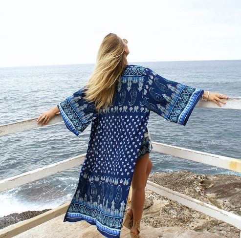 Ida® | Kimono Vintage Floral Cardigan Boho Loose
