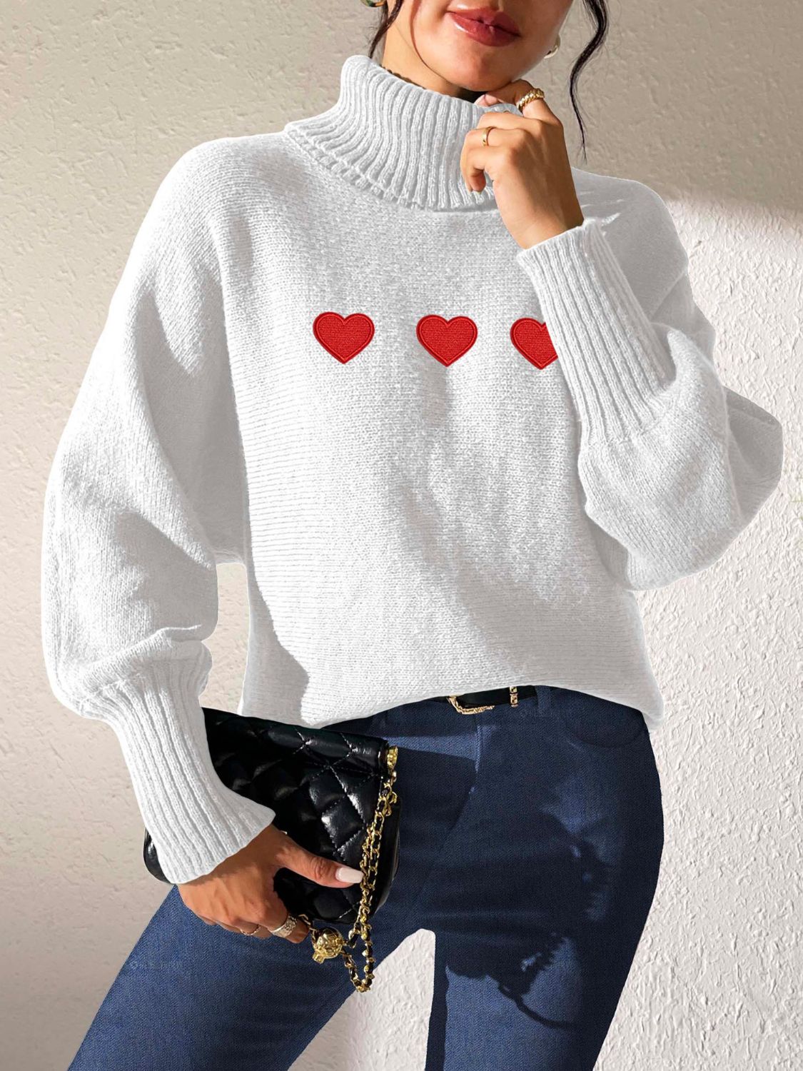 Monica | Heart turtleneck with long sleeves