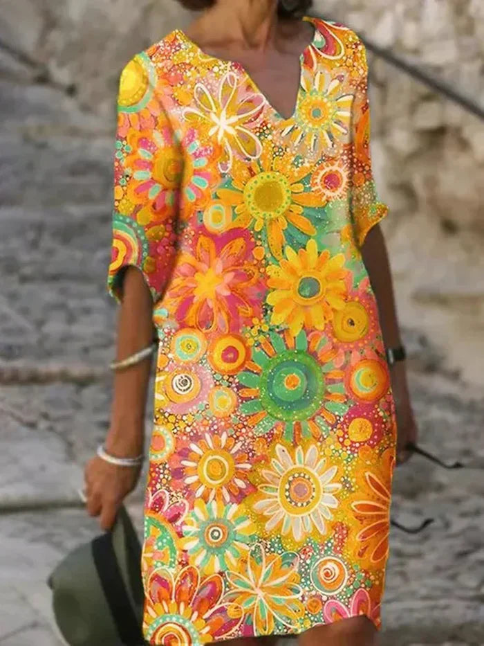 Felicia | Floral Radiant Dress - Vibrant and Stylish Elegance