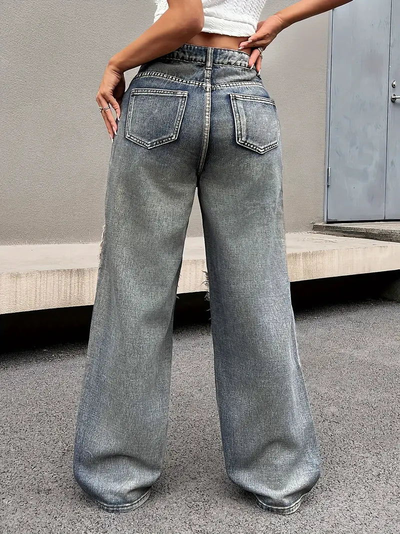Zelia® | Wide-Leg Denim Pants