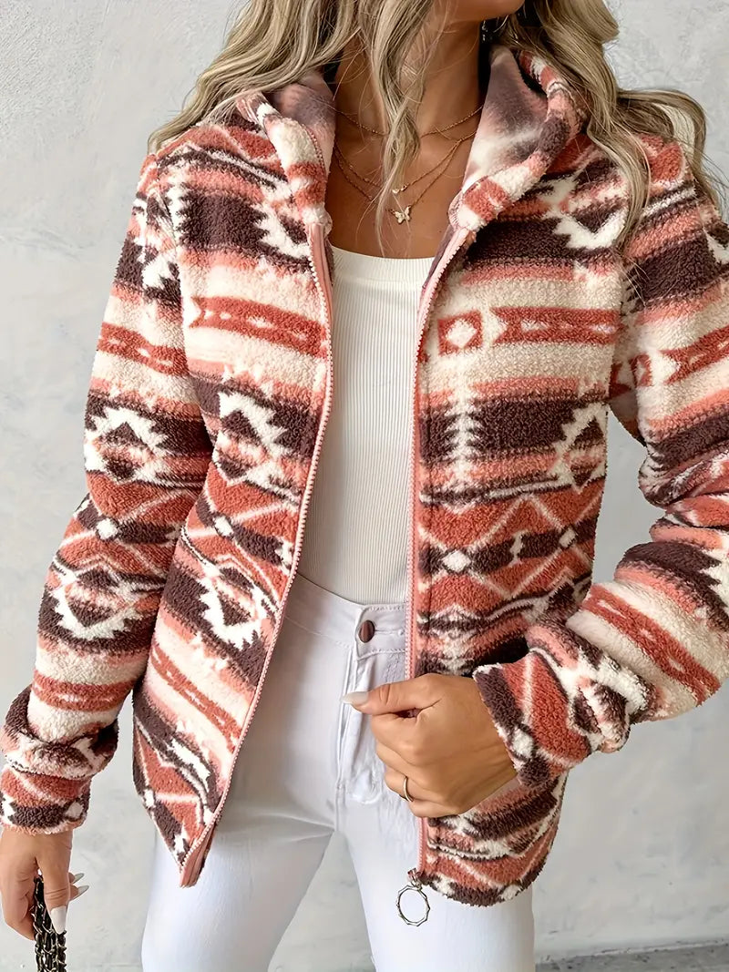 Bregje | Woven and printed hooded jacket