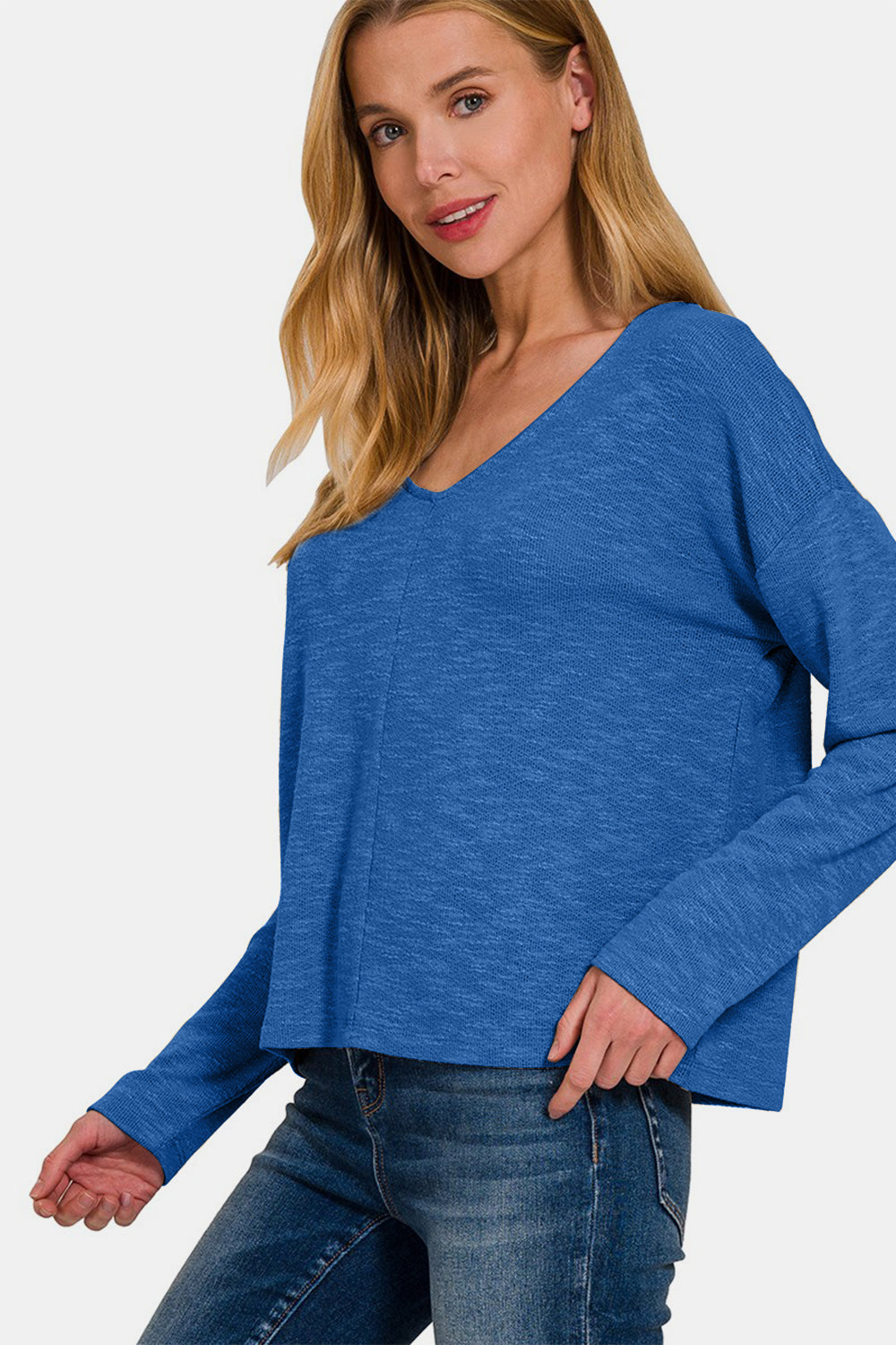 Anja | Long-sleeved T-shirt with low shoulders