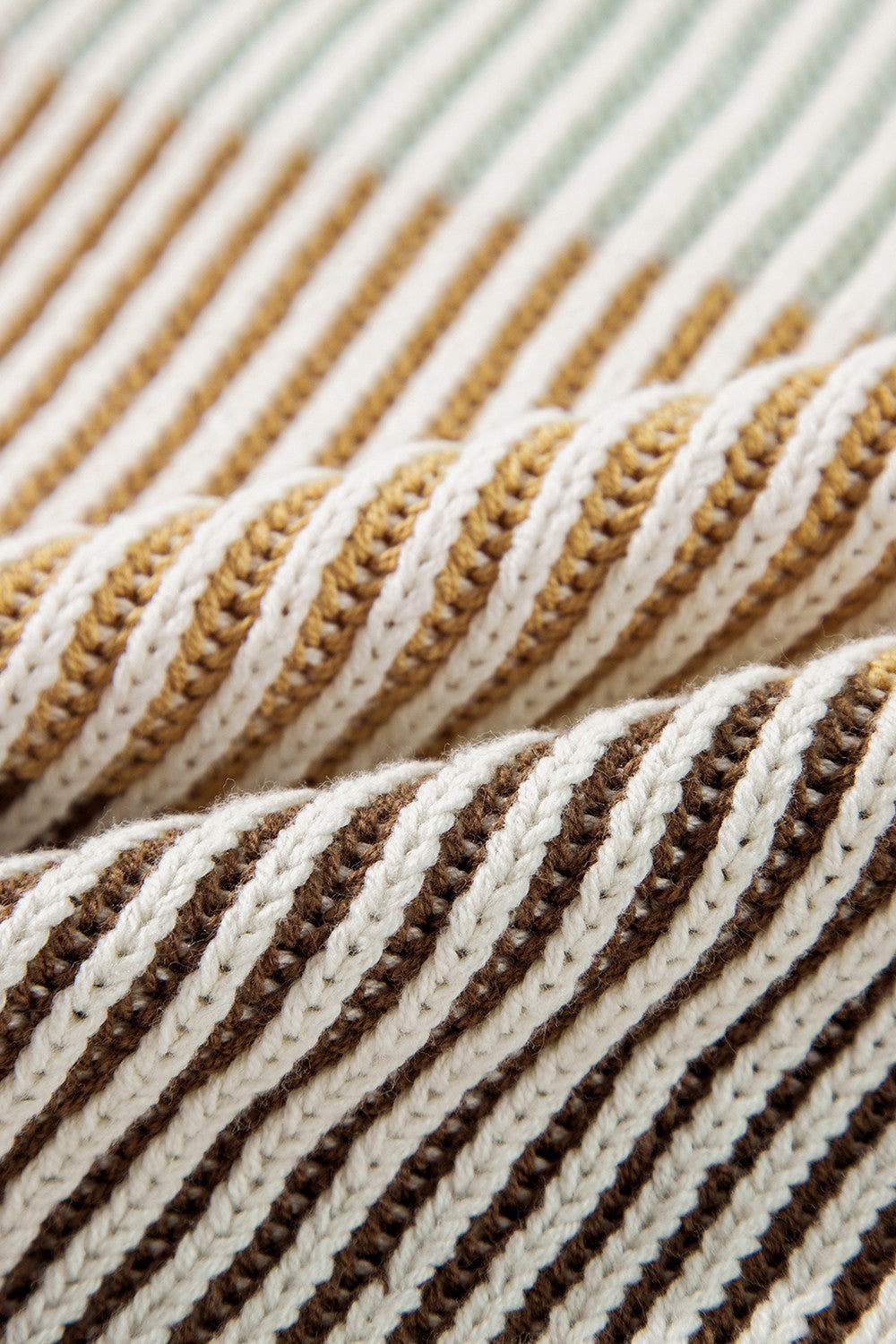 Anke | Striped long sleeve crew neck sweater with color block design