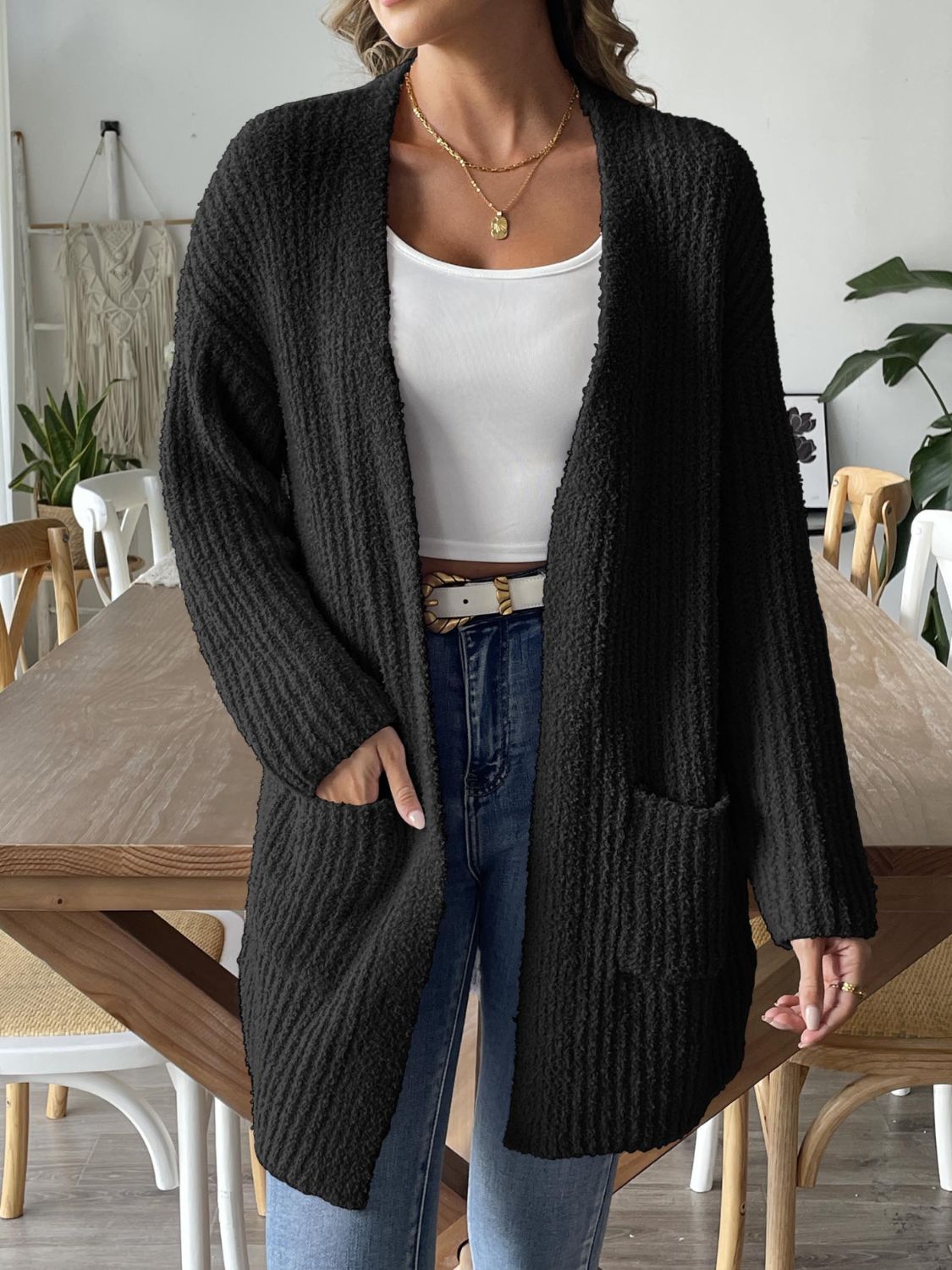 Elisa | Long sleeve open front cardigan