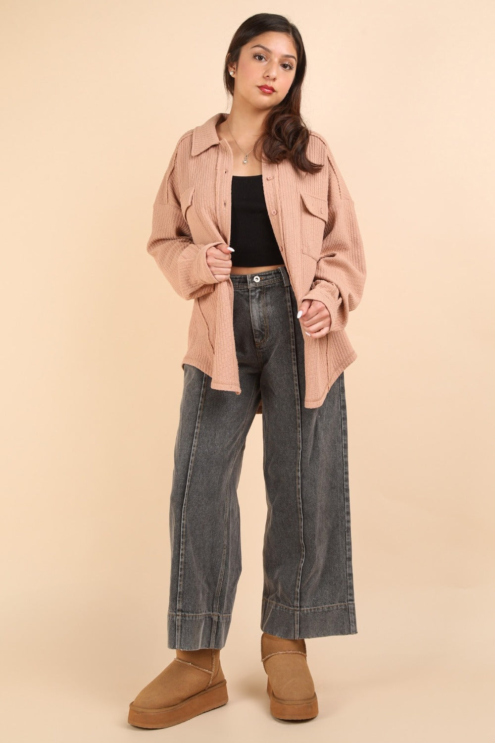 Emma | Button-down jacket in a structured knit