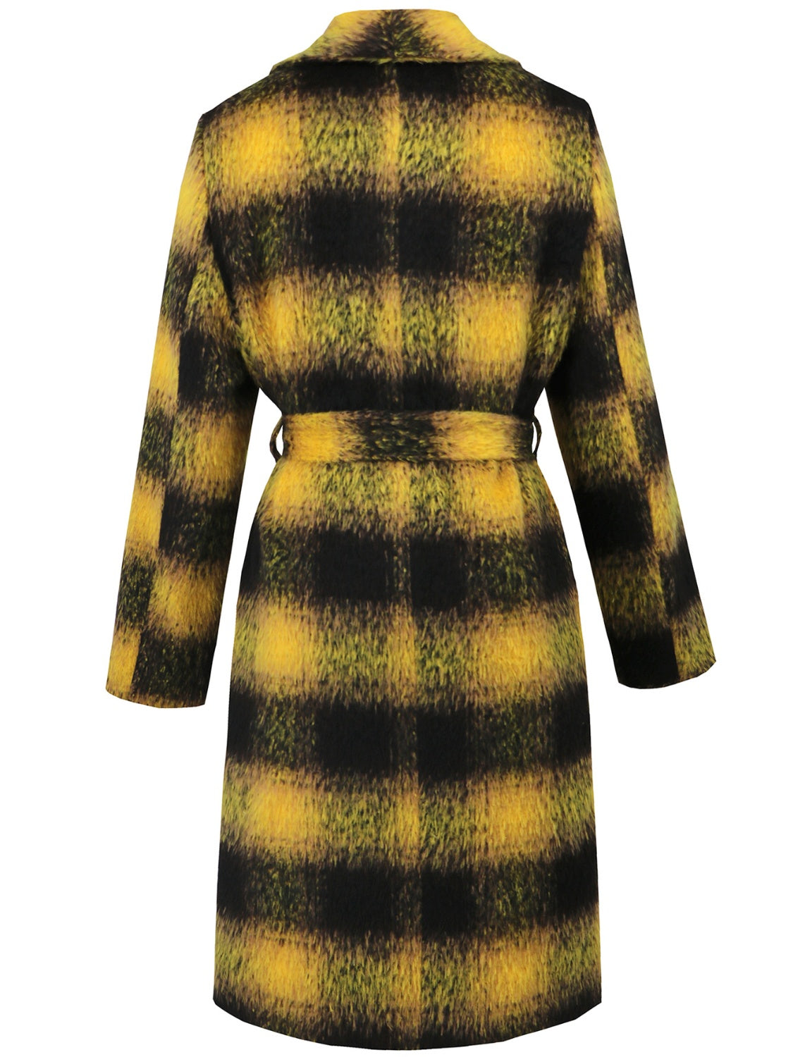 Rosario | Checked, long-sleeved coat with a tie waist