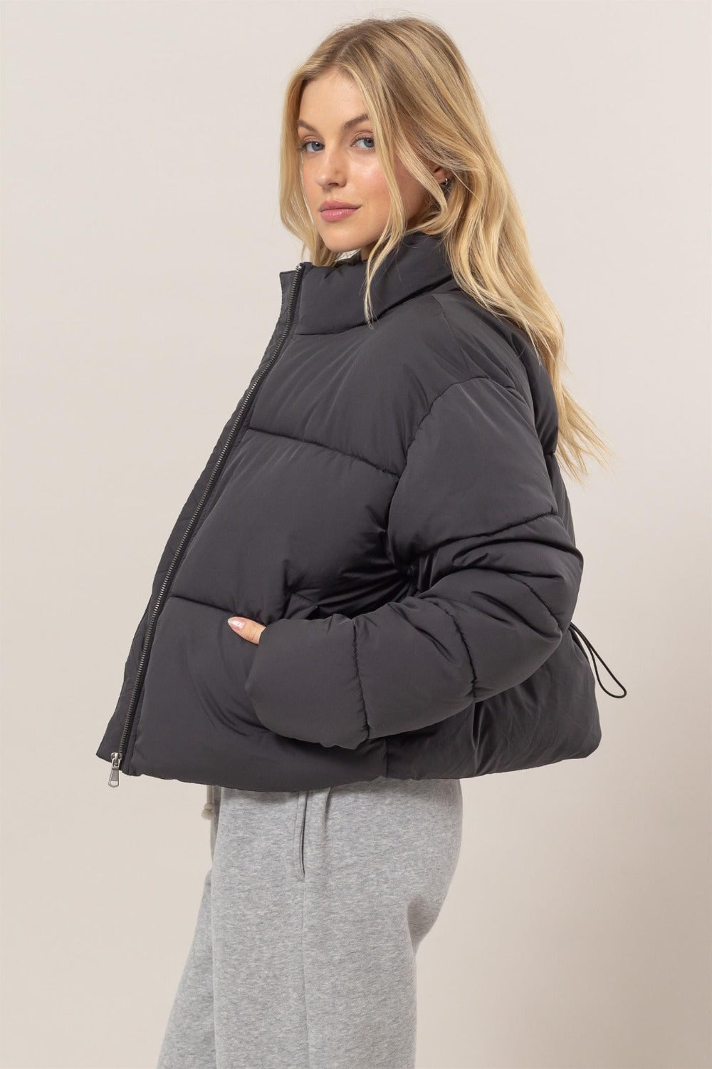 Edna | Puffer jacket with quilted back and drawstring