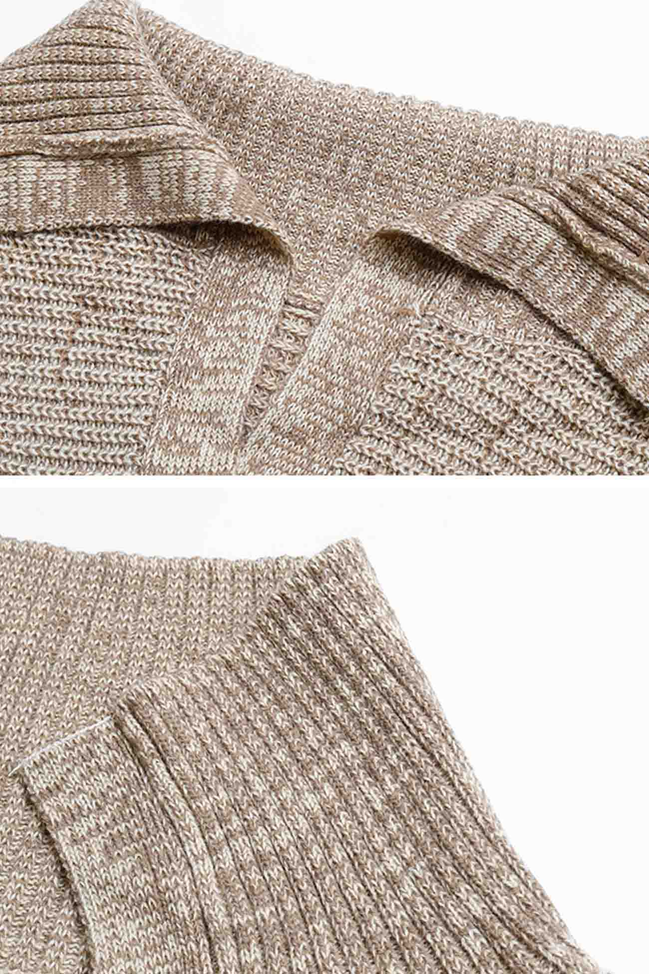 Gertrud | Khaki long-sleeved sweater with lapels
