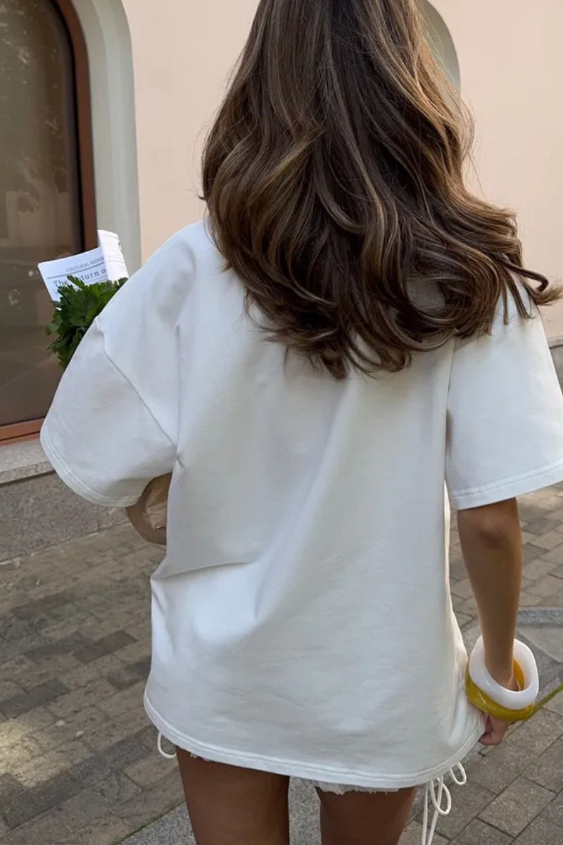 Cotton Fashion Trendy Loose Creative Print T-shirt