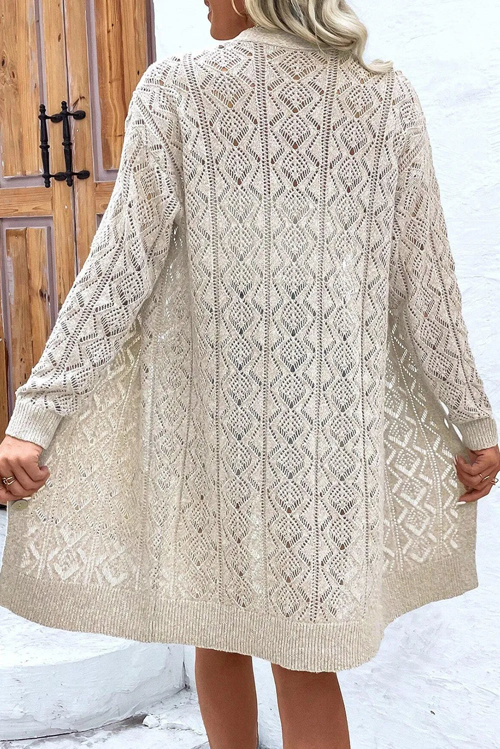 Lilli | Long-sleeved cardigan with openwork button placket
