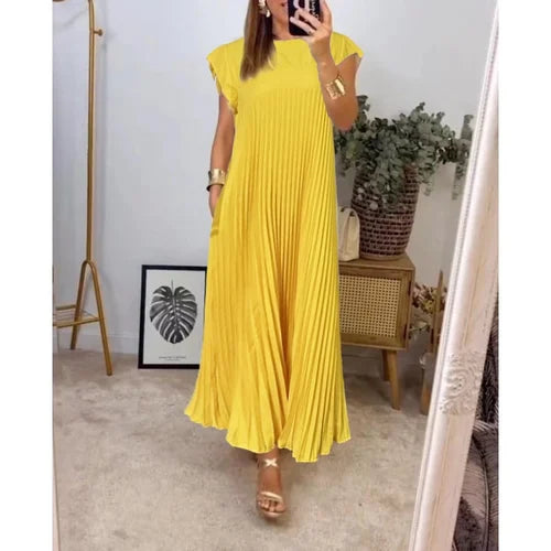 Ambra® | Plain Pleated Simple Dress
