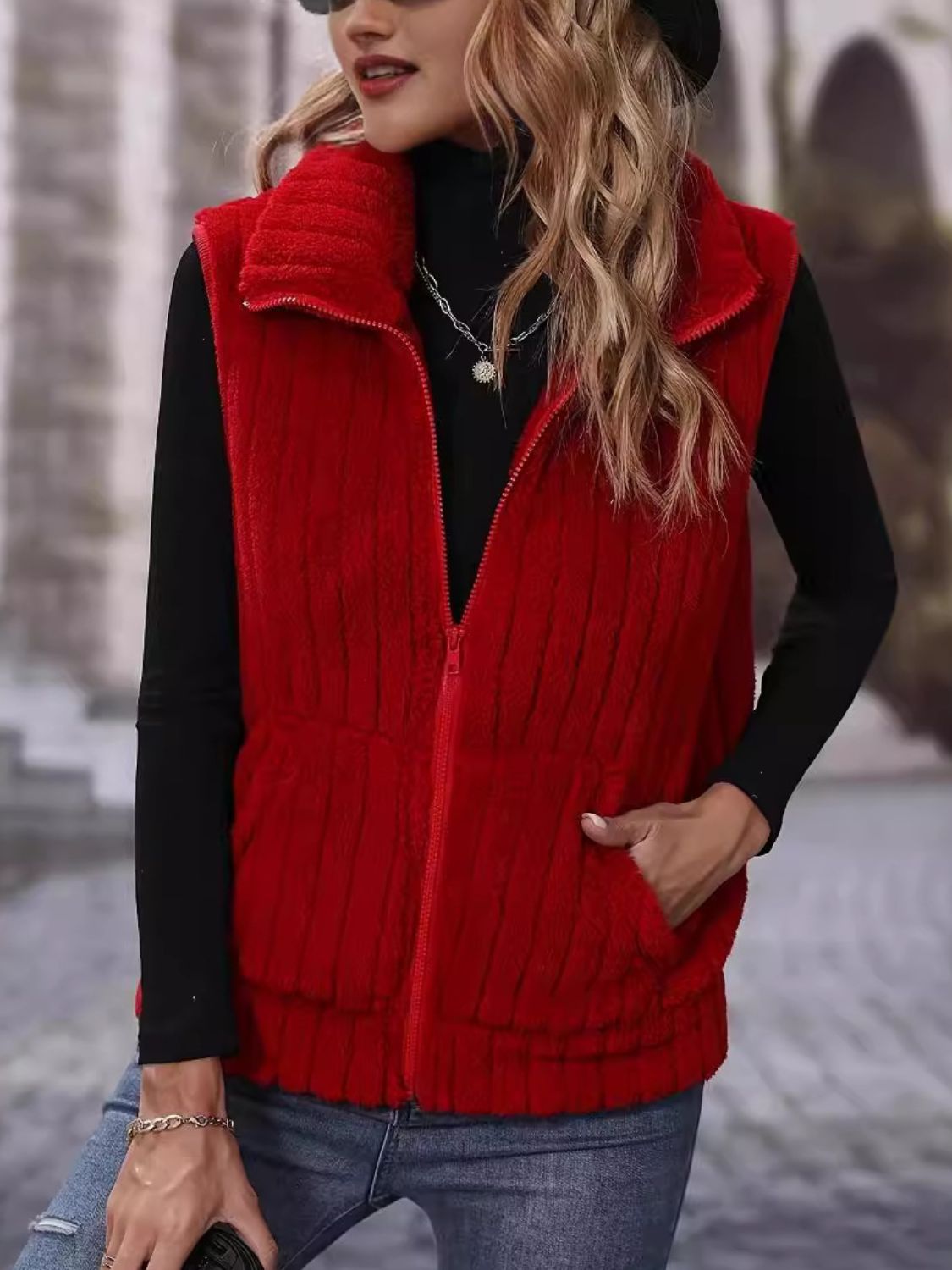 Dayana | Vest coat with zip and pockets