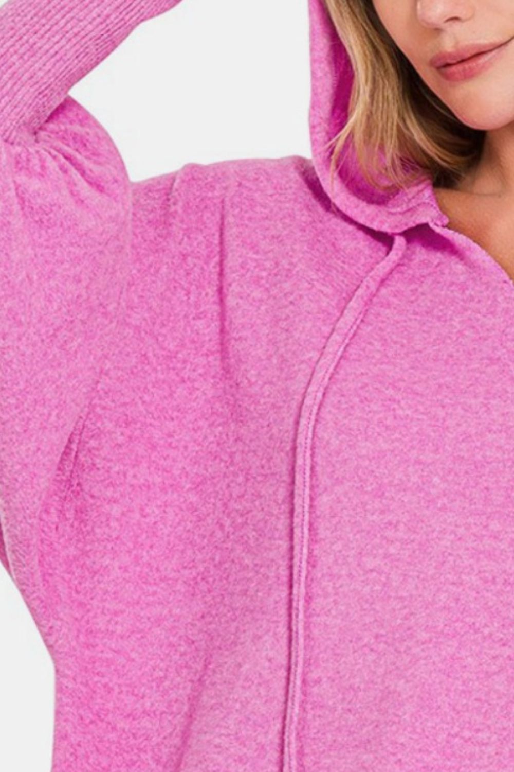 Camila | Brushed Hacci hoodie with dropped shoulders