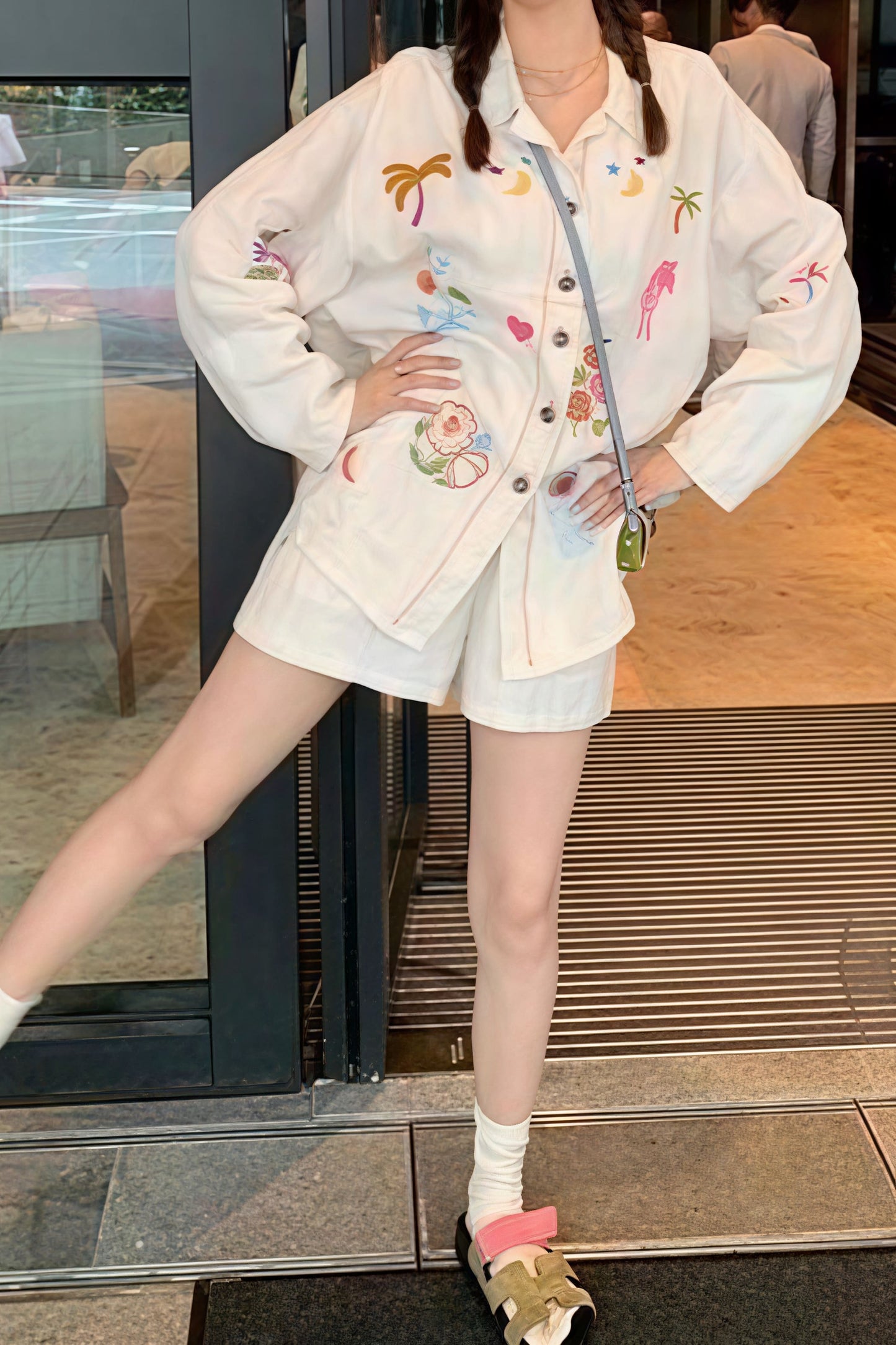 Vibrant Heavy Embroidery Linen Blouse