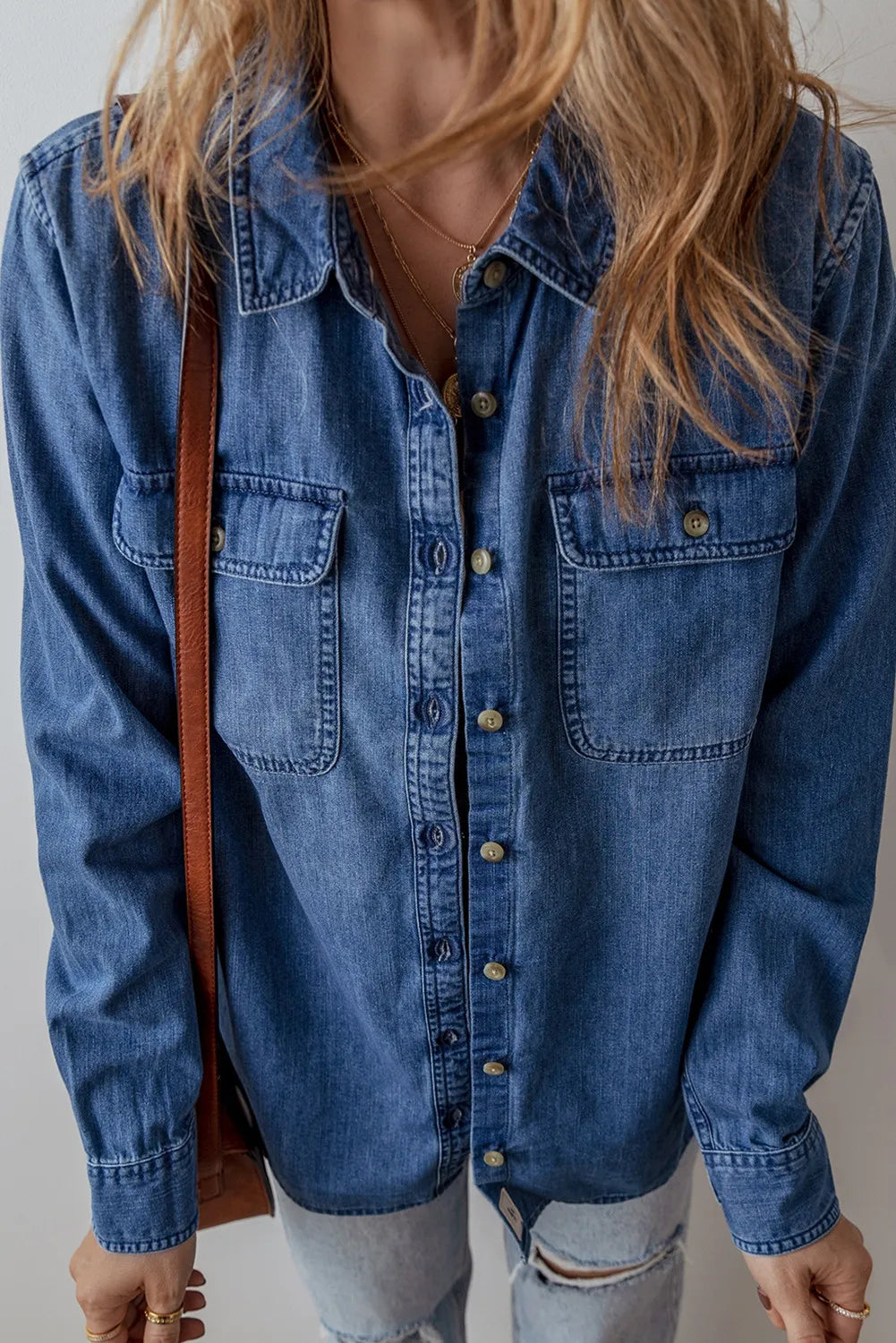 Viviana | Buttoned, long-sleeved denim jacket