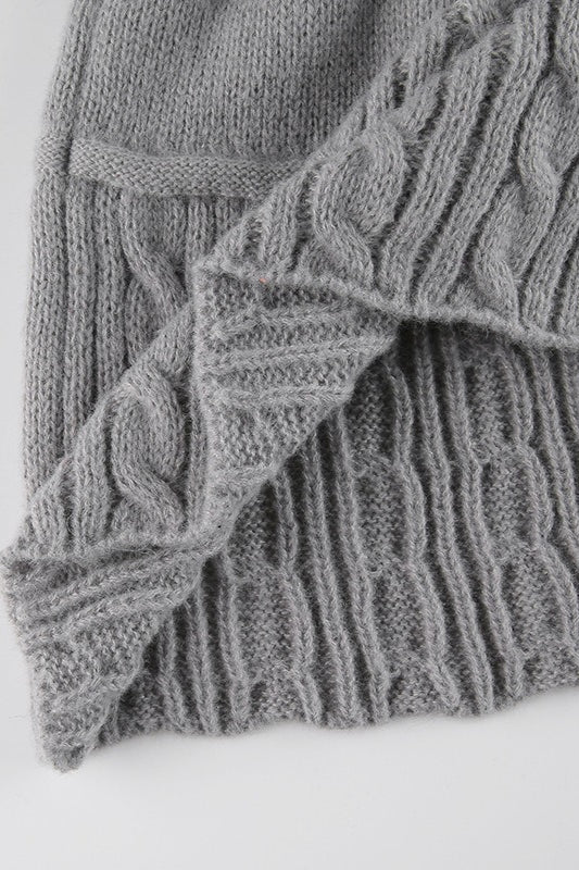 Cable Knit Pom Pom Trim Skirt