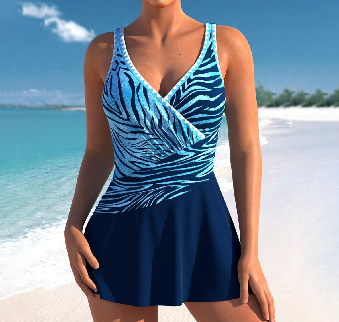 Kila® | Modern Sleeveless Swimwear In Fresh Blue