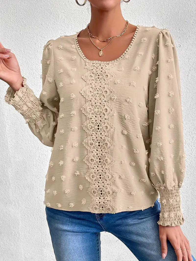 Kimberley® | Blouse With Swiss Dots And A Round Neckline
