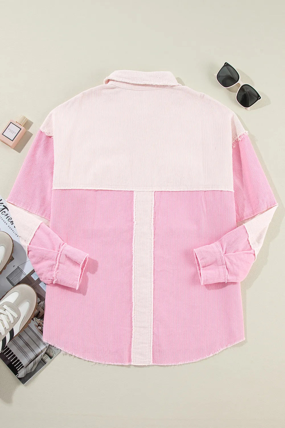 Olivia | Long-sleeved jacket with raw hem and contrast