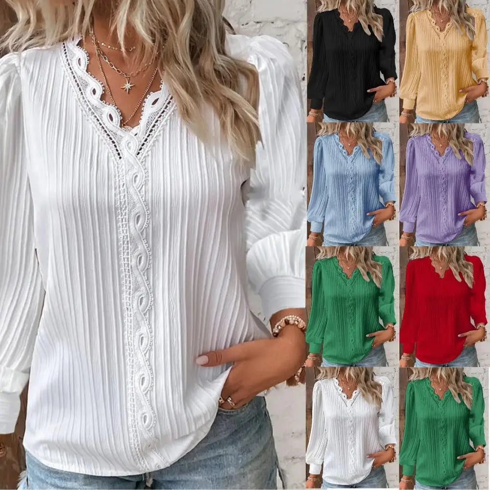 Anahí® | Long Sleeve Blouse With V-Neck