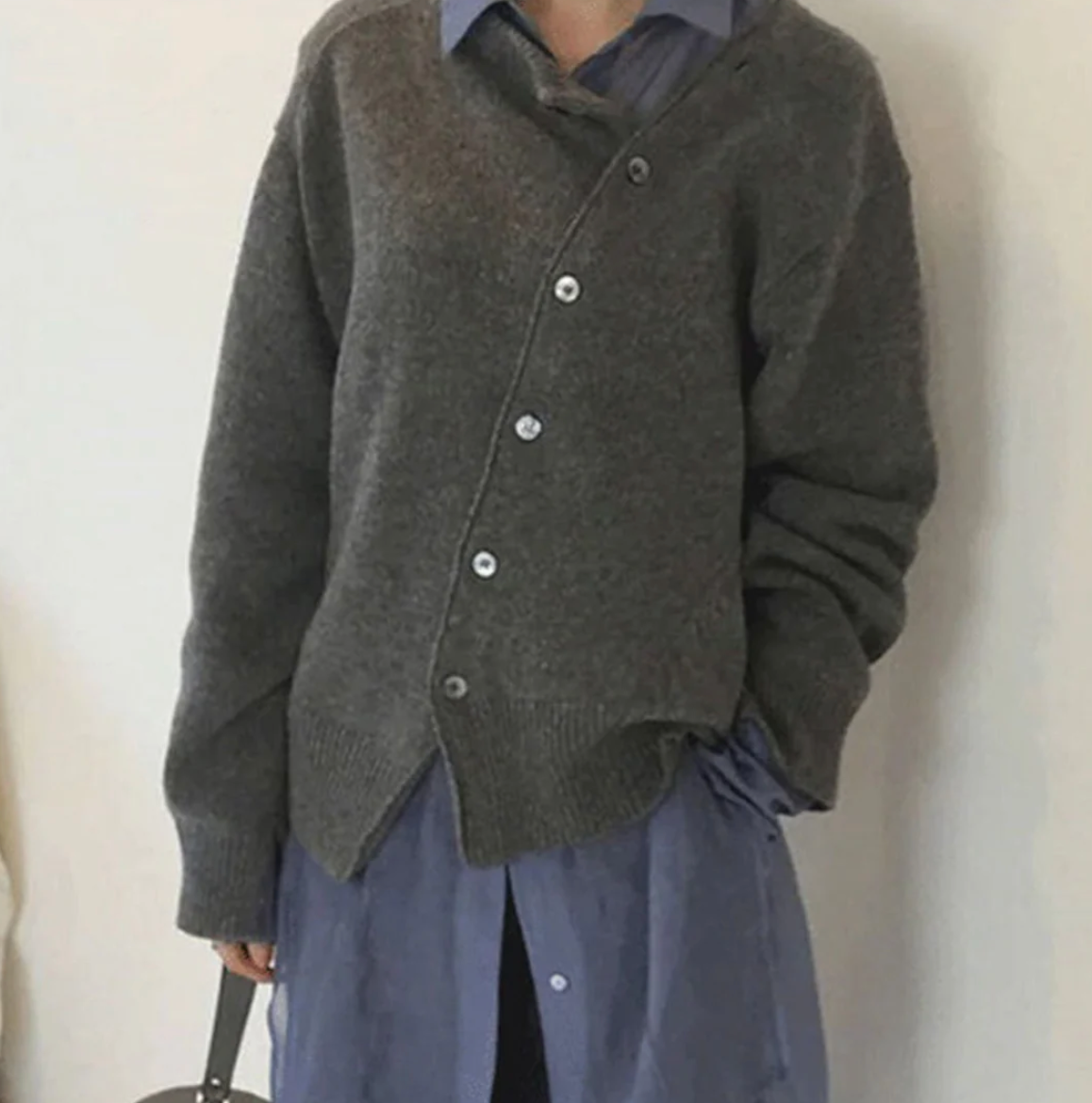 Ana María® | Cardigan and cachemire doux with fermeture à boutons diagonale