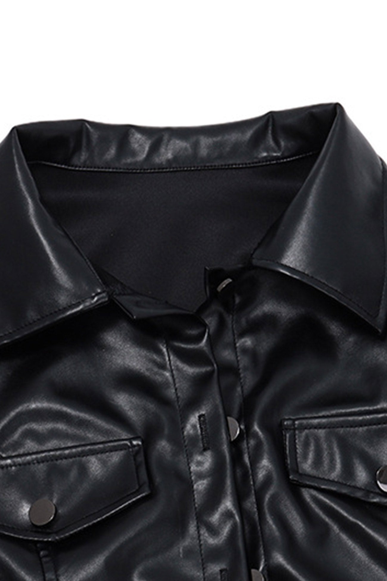 Cristina | Black short leather jacket