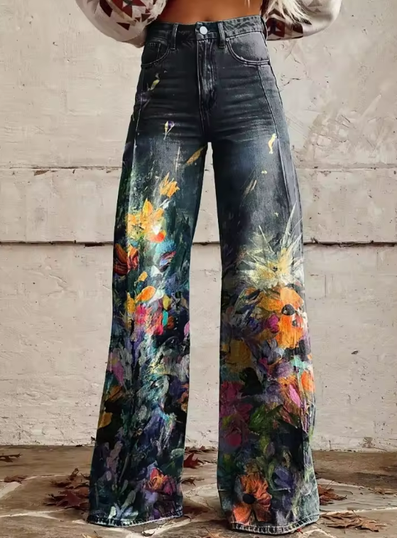 Anastasia® | Vintage Boho women's trousers with abstract print