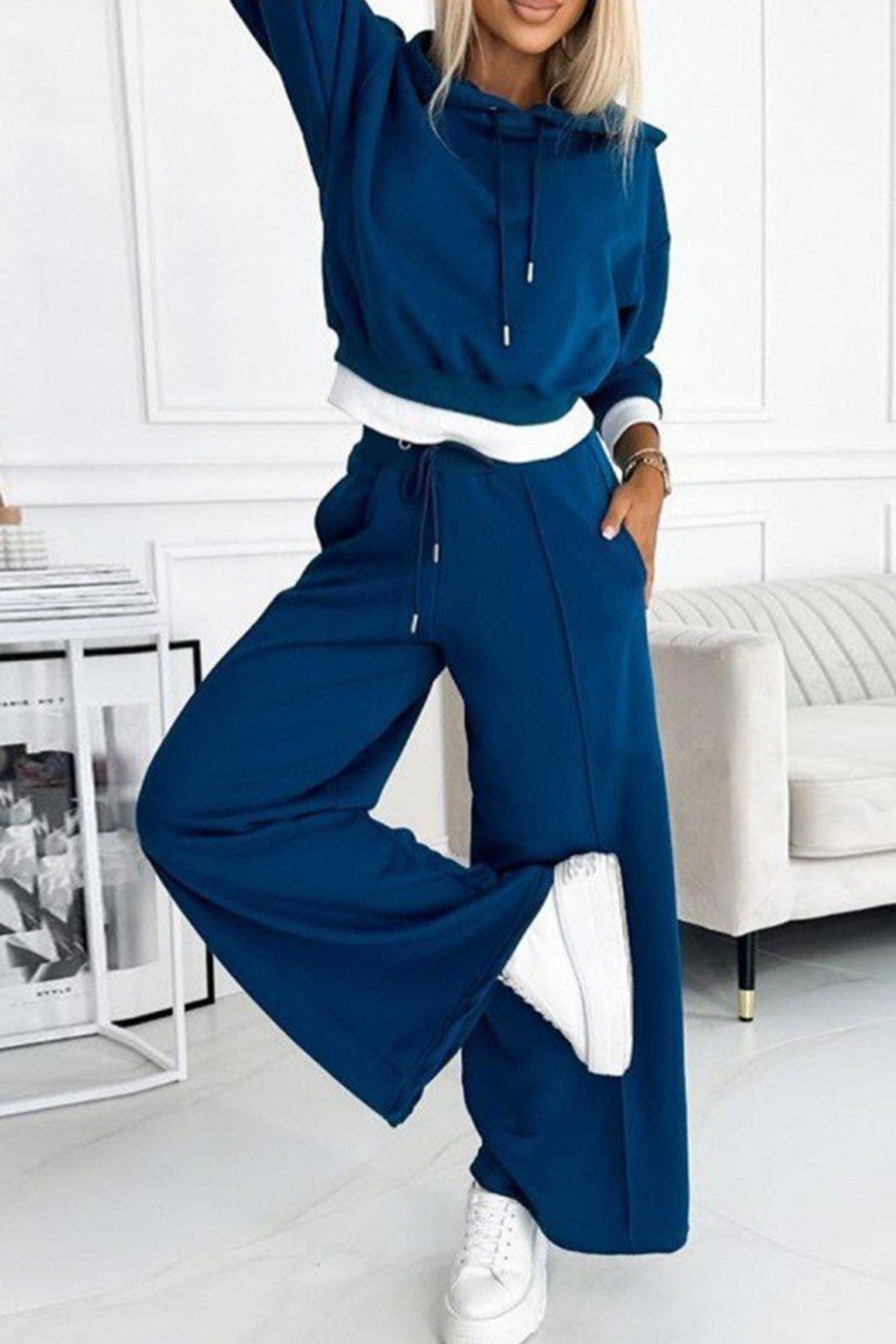 Juliana | Color splice hoodie long pants set