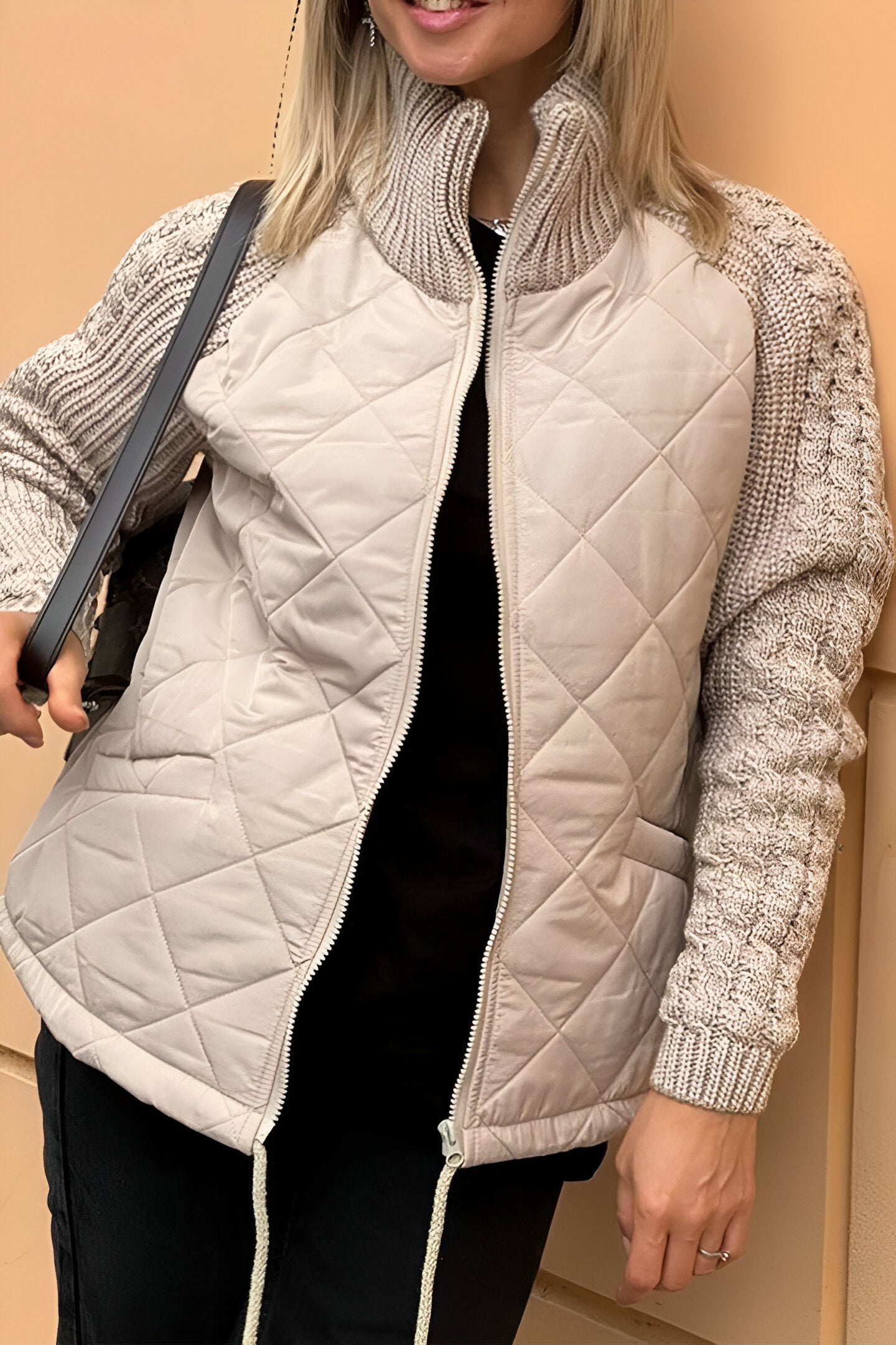 Miriam | Knitted patchwork zip jacket