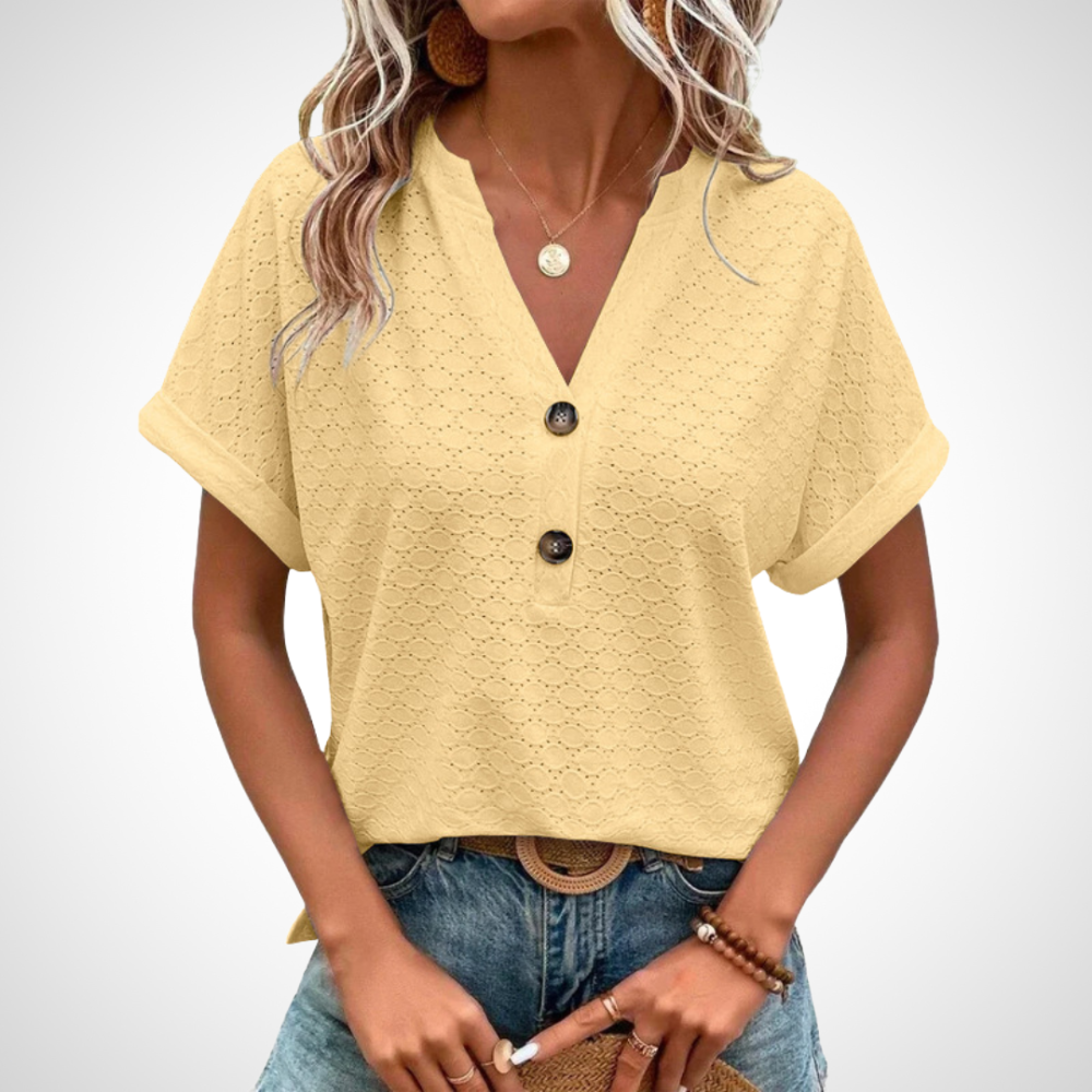 Olga® | Jennifer Lässig blouse with décolleté and V