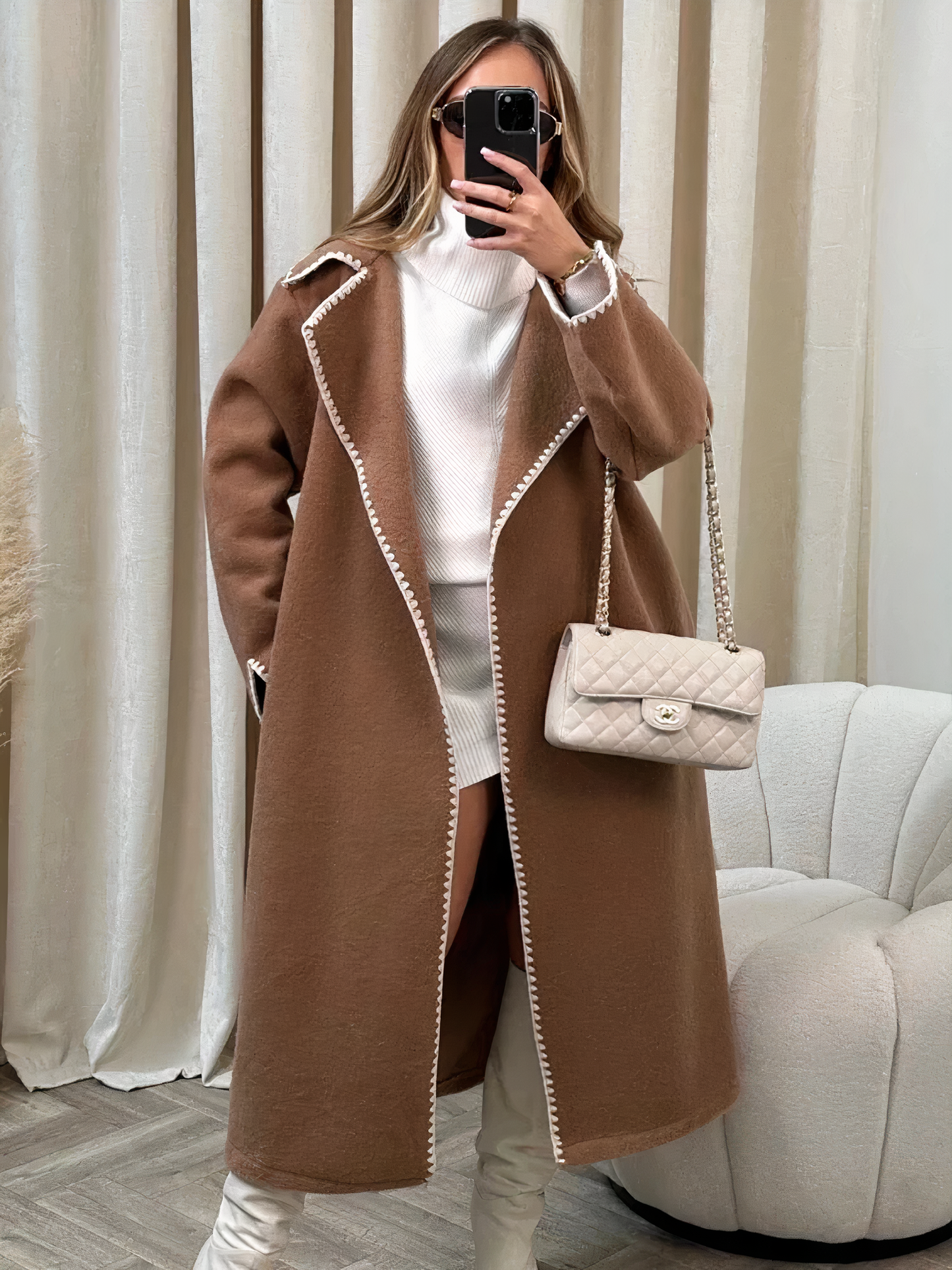 Ekaterina | Long, loose women's coat with lapels