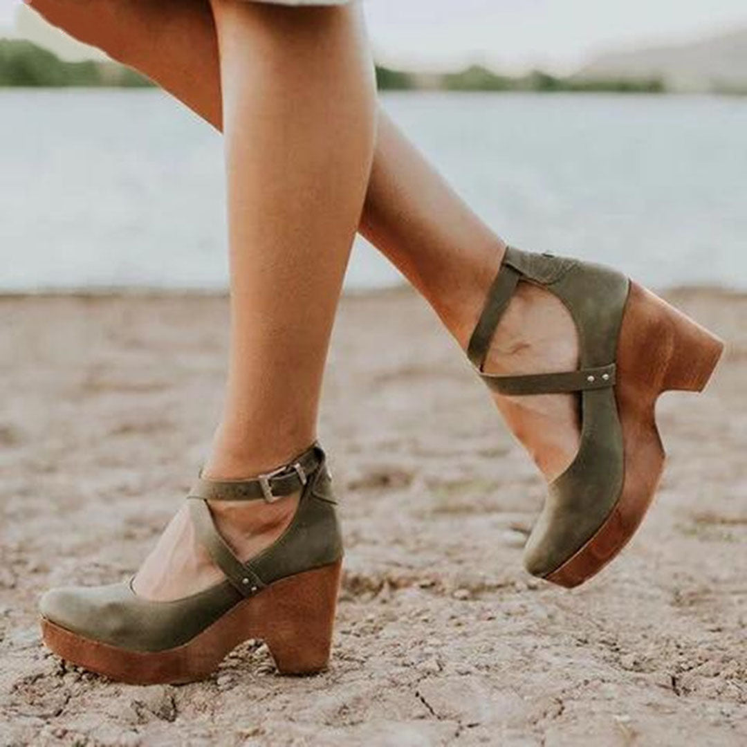 Mia | Women Elegant Closed Toe Wedge Heels