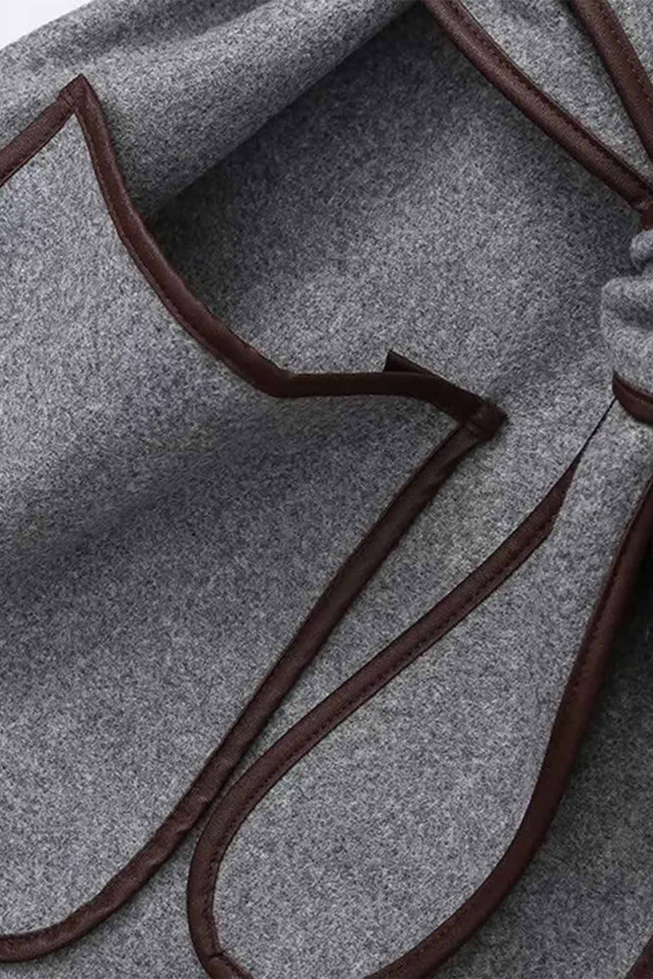 Birgit | Gray blanket coat with pocket belt
