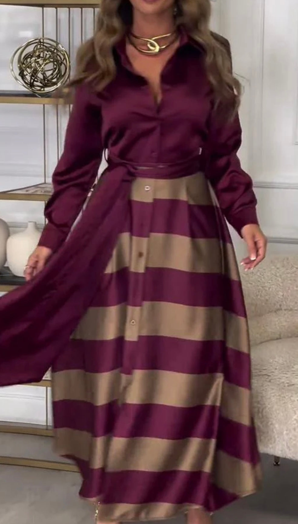 Gabriela® | Two-Piece Silk Dress