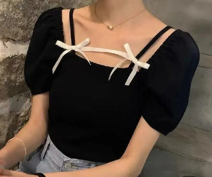 Fatima® | Off-The-Shoulder Top With Bows And Spaghetti Straps