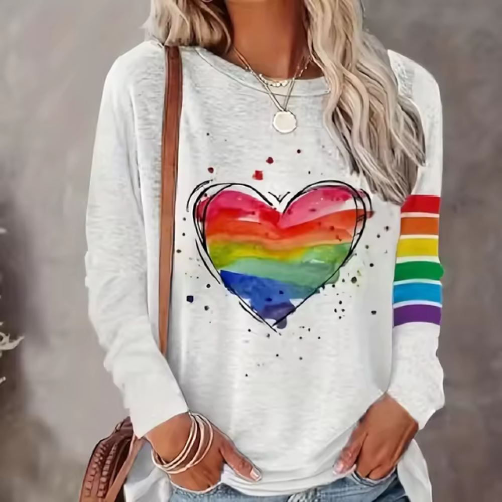 Augusta | Casual rainbow long sleeve shirt