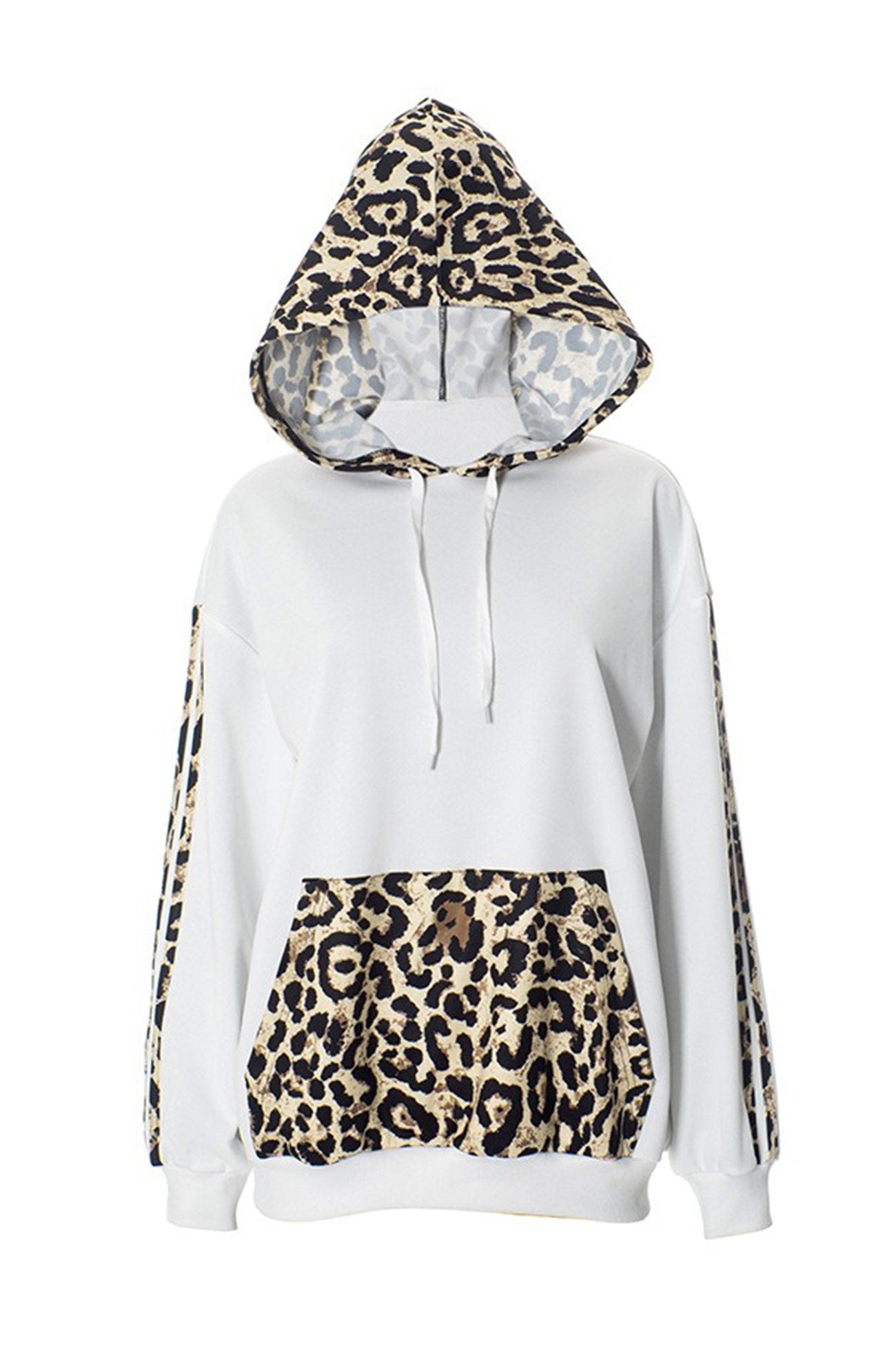 Juana | Loose patchwork leopard print hoodie