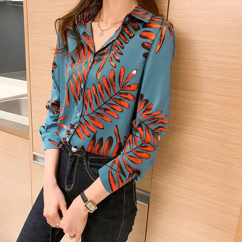 Kitty® | Blouse Met Bladprint