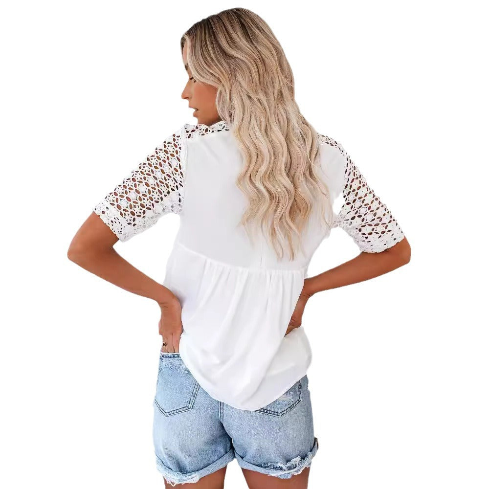 Lilian® | Women'S Blouse With Lace Details And Loose Fit