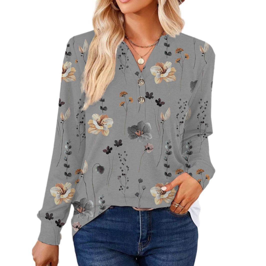 Fiona® | Women'S Blouse With Floral Print And Button Details