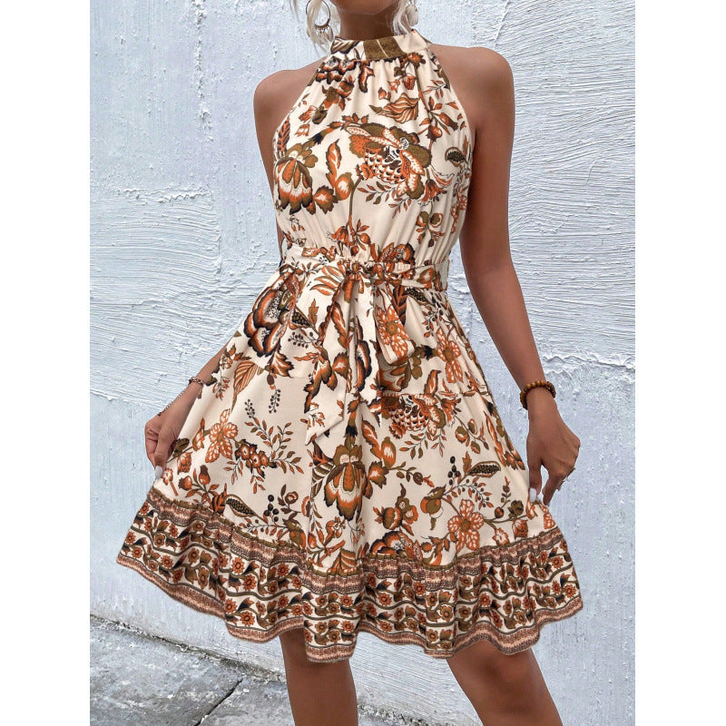 Paula® | Women'S Floral Halter-Back Mini Dress