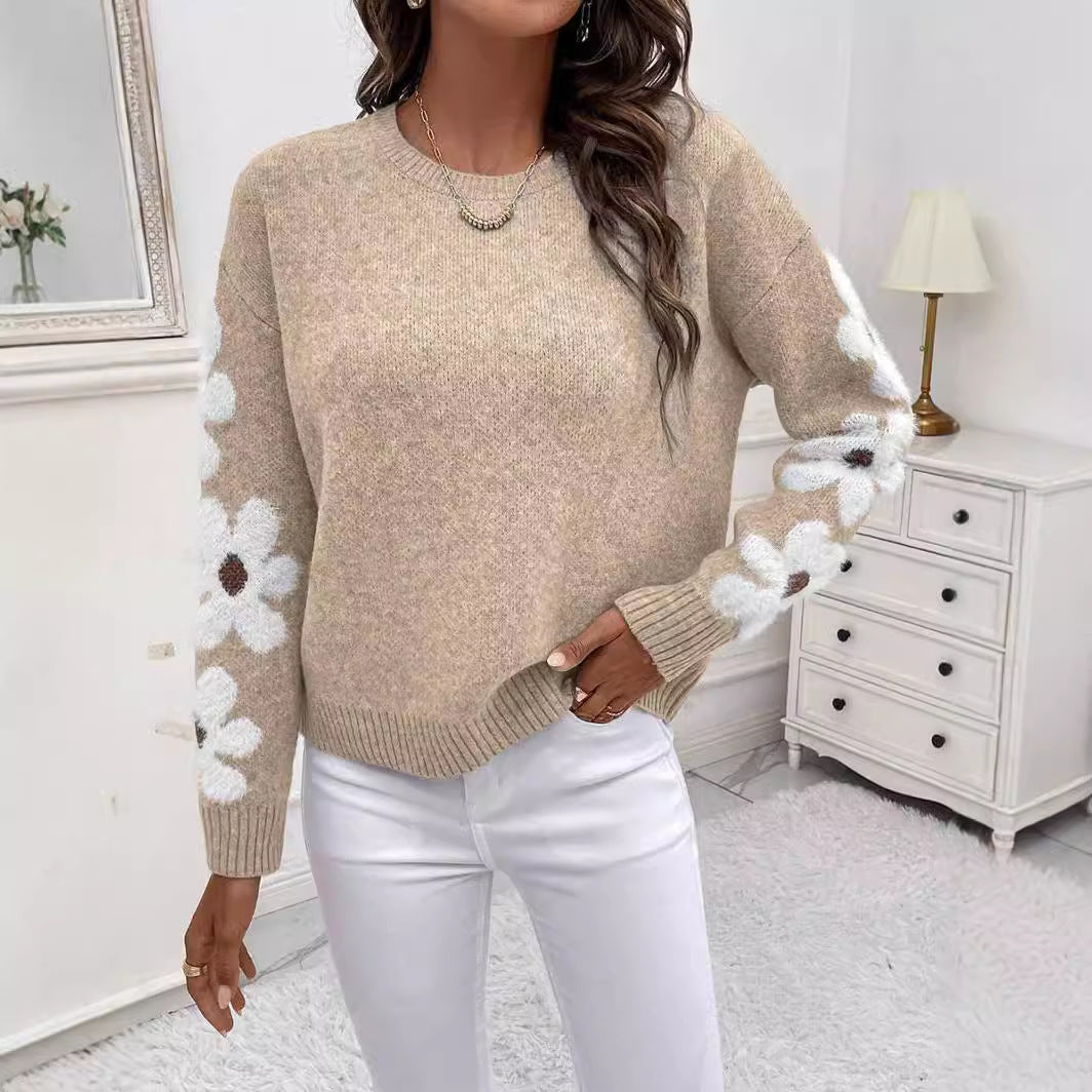 Violeta | Knitted sweater with a floral pattern