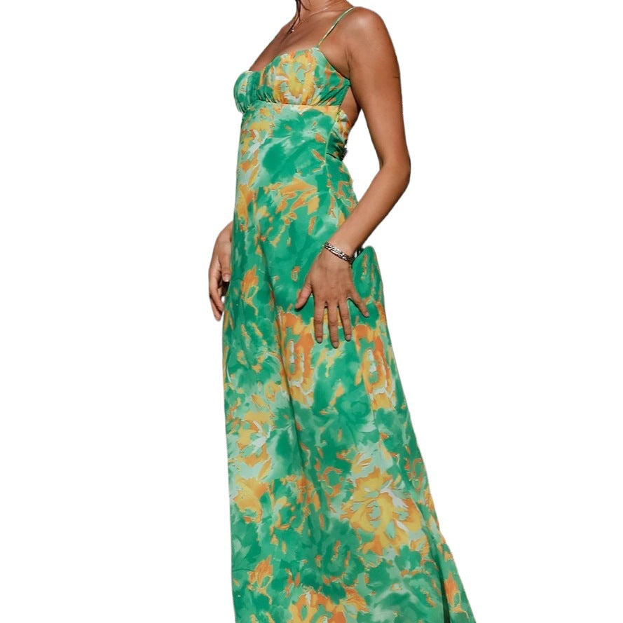 Wanda® | Women'S Floral Maxi Dress With Ruffle Hem