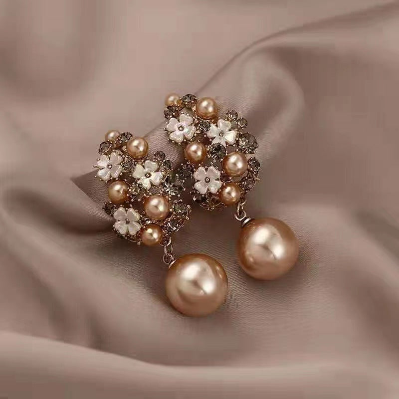 Elegant Earrings with Floral Beads