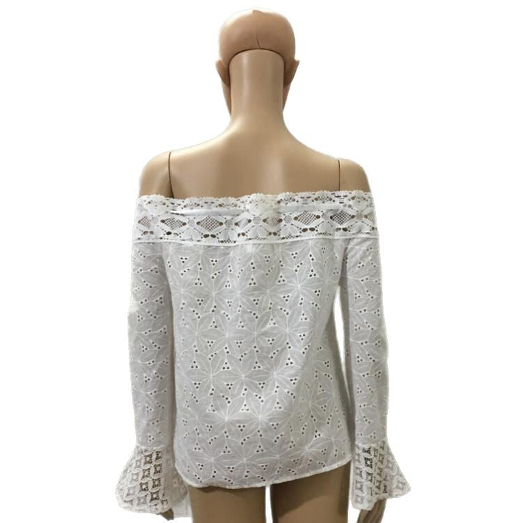 Irina® | Women'S Blouse With Off-Shoulder Design And Delicate Crochet Pattern