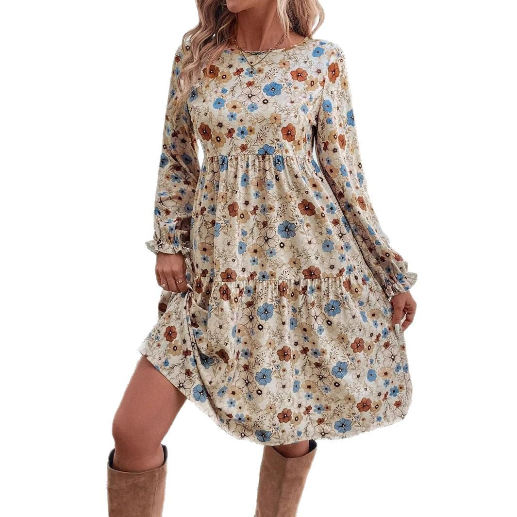 Pilar® | Women'S Floral Dress With Romantic Cut And Long Sleeves