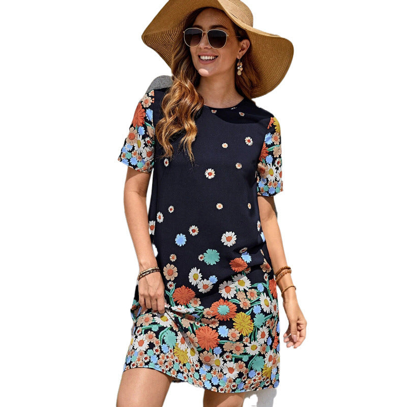 Natalia® | Women'S Flower-Shaped Summer Dress With Charming Short Sleeve Design